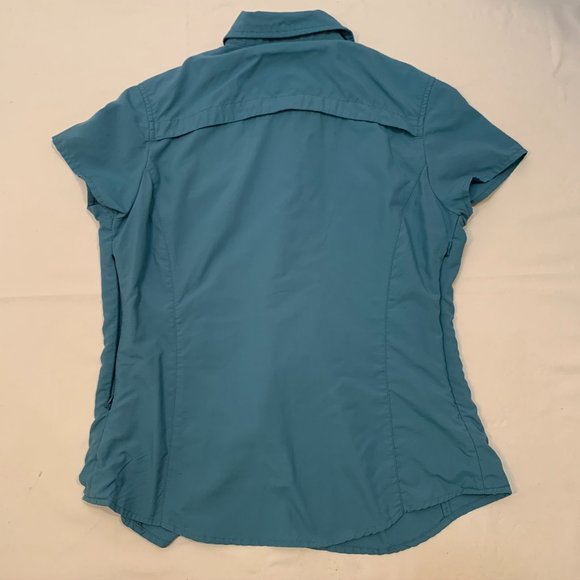 REI Size XS Aqua Buttoned Down Short Sleeve Shirt - Picture 6 of 6